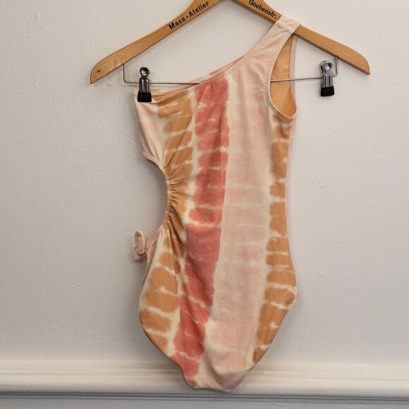 Crewcuts Girls Tie-Dye One Shoulder Cutout Swimsuit Size 12 - Picture 2 of 5